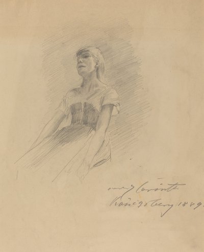 Sittende ung kvinne [recto] av Lovis Corinth