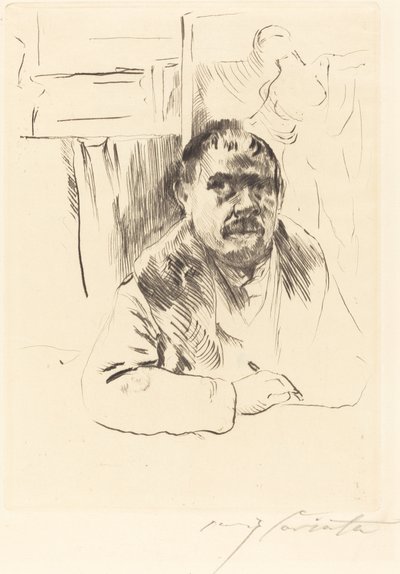 Selvportrett i en pelsfrakk, 1913. av Lovis Corinth
