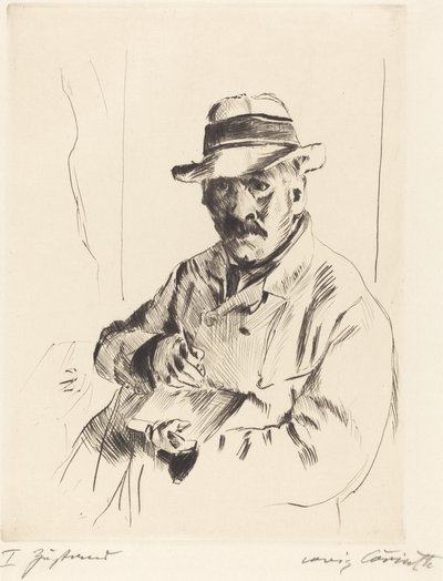 Selvportrett i stråhatt, 1913. av Lovis Corinth