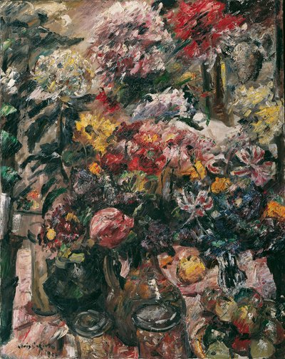 Stilleben med krysantemum og amaryllis, 1922. av Lovis Corinth