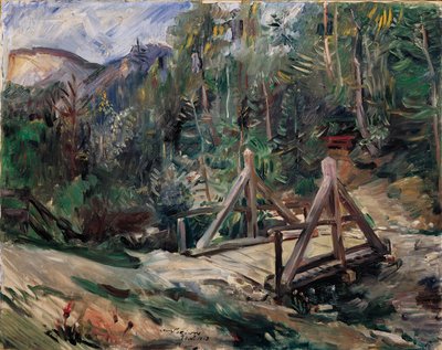 Tyrolerlandskap med bro av Lovis Corinth