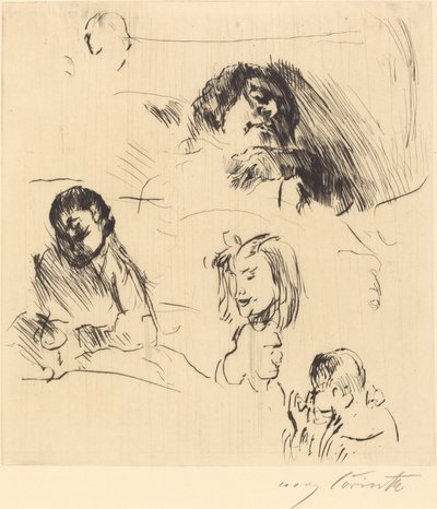 Ulike portrettskisser portrettstudier, 1920. av Lovis Corinth