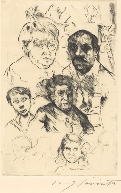 Assorterte hoder og selvportrett, 1915. av Lovis Corinth