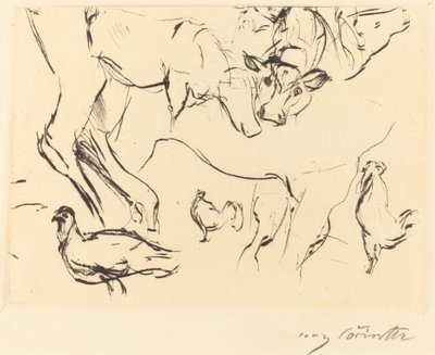 Ulike dyrestudier Animal Studies, 1917. av Lovis Corinth