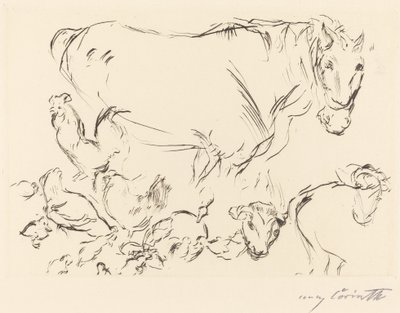 Ulike dyrestudier Animal Studies, 1917. av Lovis Corinth