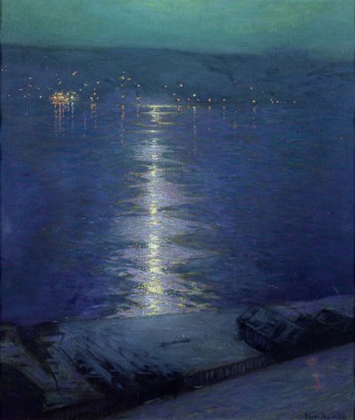 Moonlight on the River, 1919 av Lowell Birge Harrison
