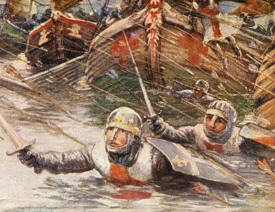 Illustrasjon til fortellinger om korstogene (fargelitografi) av Lowes Dalbiac Luard