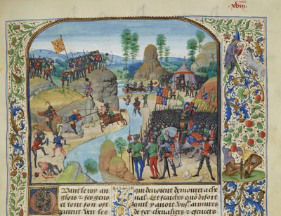 Anglo-skotsk krig: engelskmennene krysser Tyne, ca 1470-1475. av Loyset Liedet