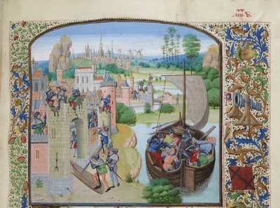 Massakre av Ghent-handlere ved Audenarde 1380, ca 1470-1475. av Loyset Liedet