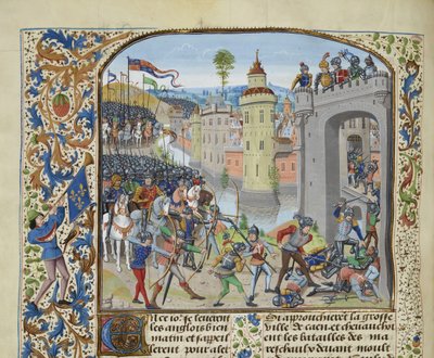 Slaget ved Caen i 1346, ca 1470-1475. av Loyset Liedet