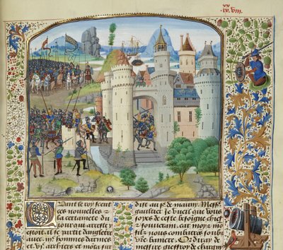 Franskmennene forsøkte å gjenerobre Calais fra England, 1350, ca 1470-1475. av Loyset Liedet