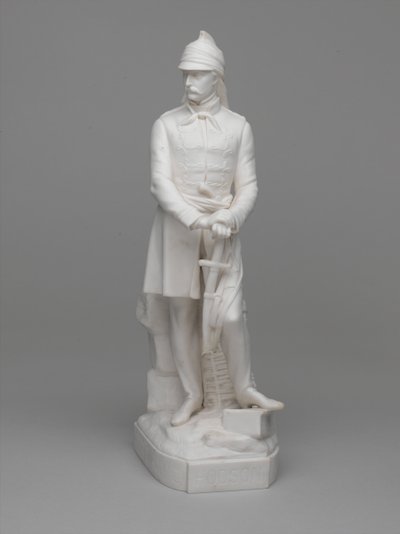 Parian ware-statuett av løytnant (senere major) William Hodson av Ltd Mintons