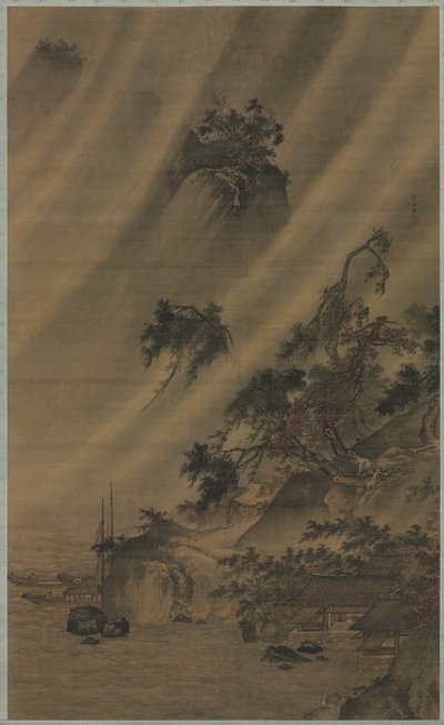 River Village i et regnvær av Lu Wenying