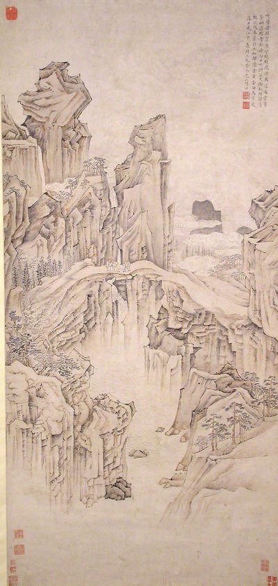 Natural Rock Bridge, datert 1556. av Lu Zhi