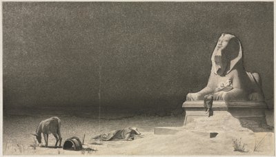 The Rest on the Flight into Egypt recto, Sketch of a Sphinx [] verso, ca. 1879-80. av Luc Olivier Merson
