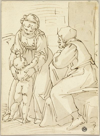 Hellige familie av Luca Cambiaso