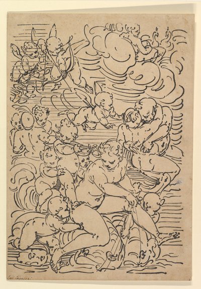 Amphitrites triumf, ca. 1550-1580. av Luca Cambiaso