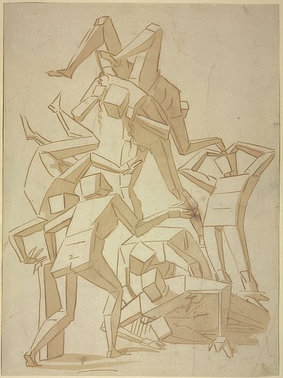 Stereometriske figurer velter over hverandre (kopi) av Luca Cambiaso