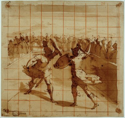 Aeneas mot Turnus av Luca Cambiaso