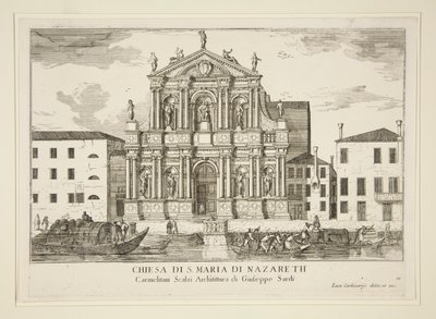 Santa Maria di Nazareth kirke fra av Luca Carlevarijs
