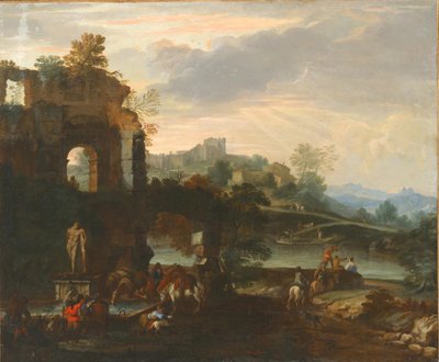 Capriccio med Farnese Hercules. av Luca Carlevaris