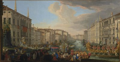 Regatta på Canal Grande til ære for Frederick IV, konge av Danmark, 1711 av Luca Carlevaris