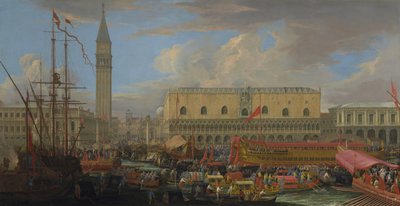 Bucintoro avgang fra San Marco-bassenget, 1710 av Luca Carlevaris