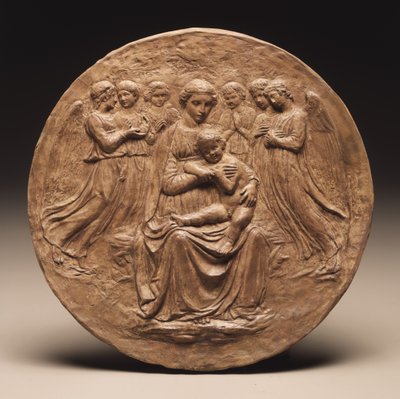 Madonna og barn med seks engler, ca. 1860 av Luca Della Robbia