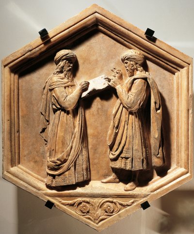 Pythagoras og Euklid av Luca Della Robbia