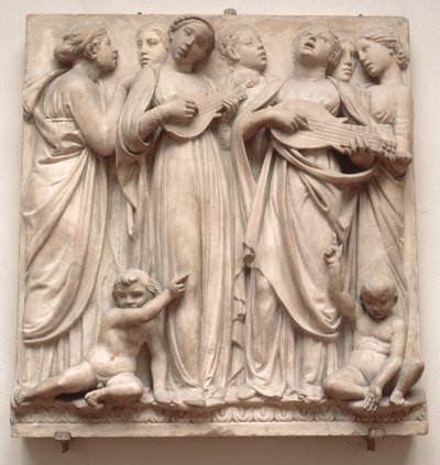 Syngende engler, relieff fra Cantoria, ca. 1432-38 (marmor) av Luca Della Robbia