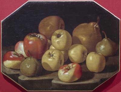 Stilleben med epler og pærer, oljemaleri av Luca Forte (1610-1670) av Luca Forte
