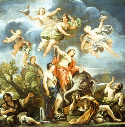 Allegory of Temperance, av Luca Giordano, olje på lerret av Luca Giordano