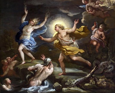 Barokk: Apollo og Daphne av Giordano, Luca (1632-1705). Olje på lerret av Luca Giordano