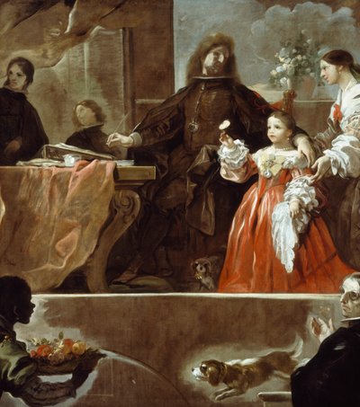 Hyllest til Velazquez for grev av Santiesteban av Luca Giordano
