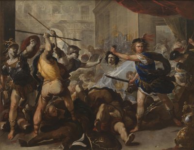 Perseus gjorde Phineas og hans tilhengere til stein, tidlig på 1680-tallet av Luca Giordano