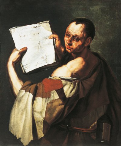 Filosof eller helgen (olje på lerret) av Luca Giordano