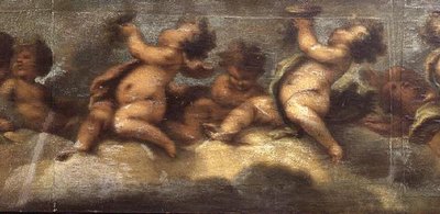 Putti disporting (papir på lerret) (detalj av midten) (se også 67087-89) av Luca Giordano
