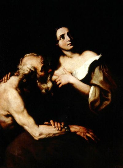 Roman Charity (olje på lerret) av Luca Giordano