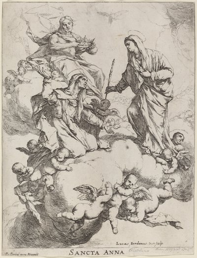 Saint Anne mottatt av jomfruen og Kristus av Luca Giordano
