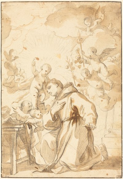 Den hellige Antonius av Padova av Luca Giordano