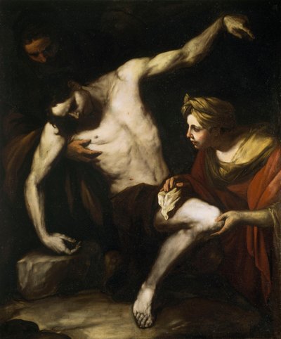 Sankt Sebastian pleiet av den hellige Irene av Luca Giordano