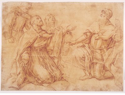 Sts Augustine, Nicholas of Tolentino, Teresa og William av Luca Giordano