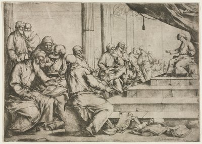 Den unge Kristus underviser i templet av Luca Giordano