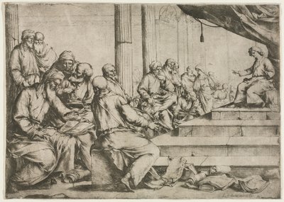 Den unge Kristus underviser i templet, ca. 1653. av Luca Giordano