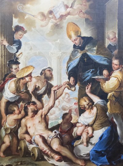 Almissene til St. Thomas av Villanova av Luca Giordano
