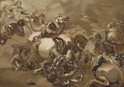 Døden til den frafalne Julian (chromolitho) av Luca Giordano