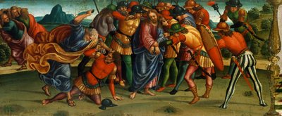 Capture of Christ, detalj fra Predella of Lamentation over Dead Christ av Luca Signorelli (1441-50 - 1523), tempera på tre, 270x240 cm av Luca Signorelli