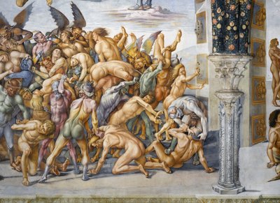 Damned in hell, fra Last Judgment fresco cycle av Luca Signorelli