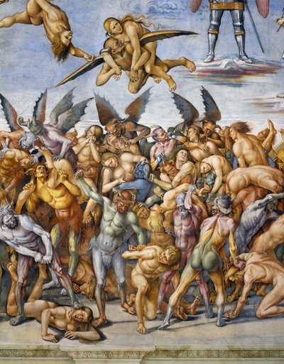 Damned in hell, fra Last Judgment fresco cycle av Luca Signorelli