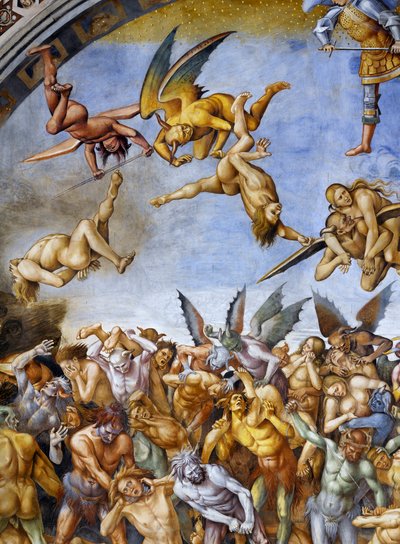 Damned in hell, fra Last Judgment fresco cycle av Luca Signorelli